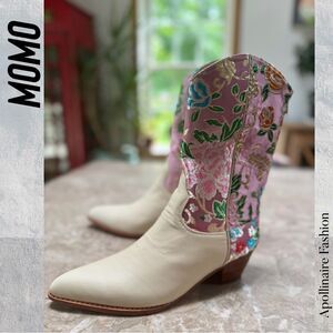 MOMO NEW YORK SELINA PATCHWORK WESTERN BOOTS X FREE PEOPLE SIZE 39 NEW